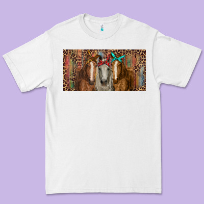 Premium Tee Horses with serape and leopard