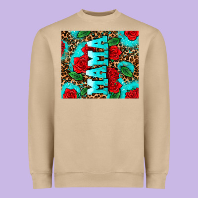 Rose Leopard Mama Heavyweight Sweatshirt Designed By Adodesignshop