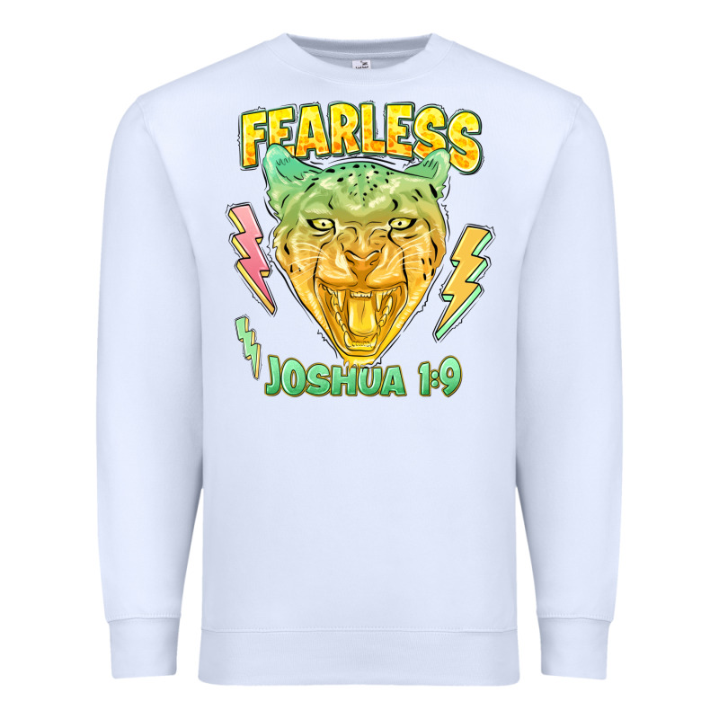 Fearless Joshua 1 9 Cheetah Premium Sweatshirt by LillyAllenDesigns | Teevron