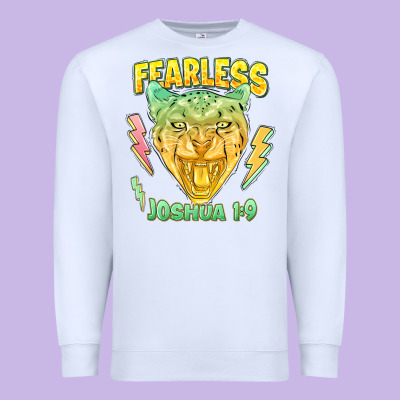 Fearless Joshua 1 9 Cheetah Premium Sweatshirt Designed By Lillyallendesigns