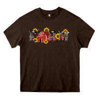 Chocolate Brown western farm Heavy Core Tee - Artiststas