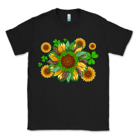 Black st patricks sunflowers with shamrock and glitters with leopard Classic Tee - Artiststas