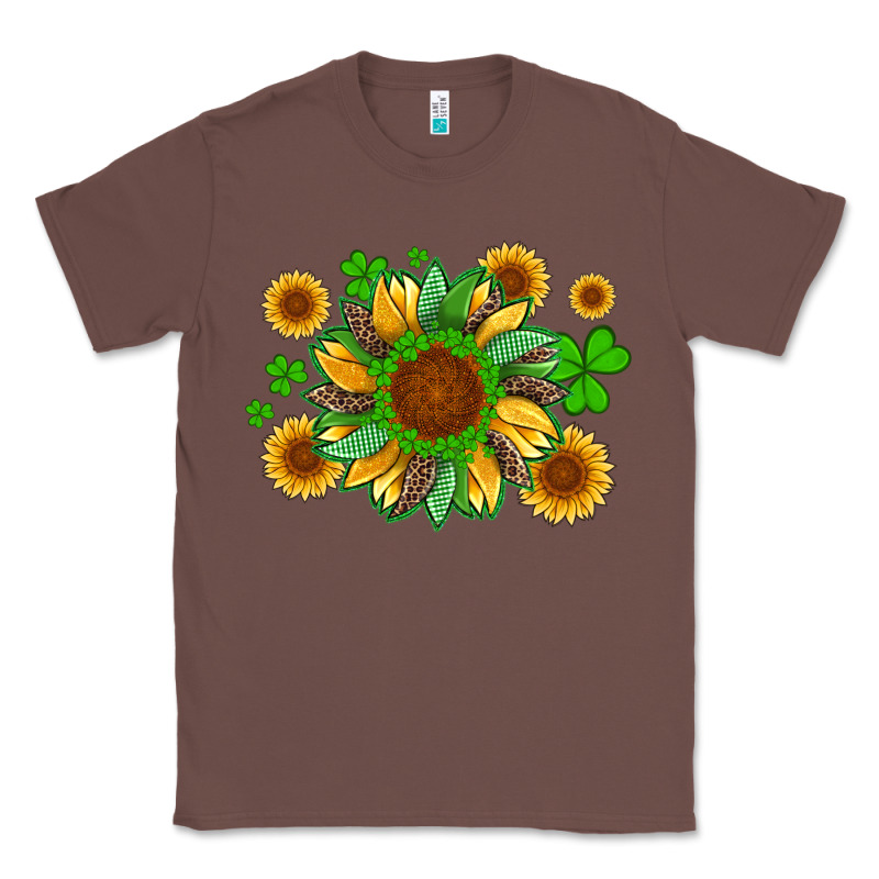 St Patricks Sunflowers With Shamrock And Glitters With Leopard Classic Tee by Artiststas | Teevron