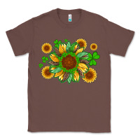 Chestnut st patricks sunflowers with shamrock and glitters with leopard Classic Tee - Artiststas