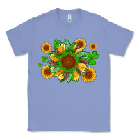 Colony Blue st patricks sunflowers with shamrock and glitters with leopard Classic Tee - Artiststas