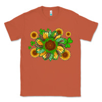 Copper st patricks sunflowers with shamrock and glitters with leopard Classic Tee - Artiststas