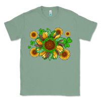 Sage st patricks sunflowers with shamrock and glitters with leopard Classic Tee - Artiststas
