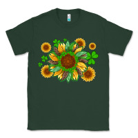Sports Green st patricks sunflowers with shamrock and glitters with leopard Classic Tee - Artiststas