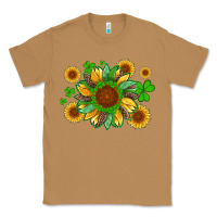 Toasted Coconut st patricks sunflowers with shamrock and glitters with leopard Classic Tee - Artiststas