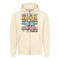 Sandshell god is my refuge and my fortress under his wings Zipper Hoodie - MaliasSmallBusiness