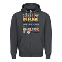 Smoke god is my refuge and my fortress under his wings Zipper Hoodie - MaliasSmallBusiness