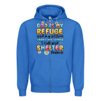 True Royal god is my refuge and my fortress under his wings Zipper Hoodie - MaliasSmallBusiness