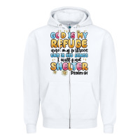 White god is my refuge and my fortress under his wings Zipper Hoodie - MaliasSmallBusiness