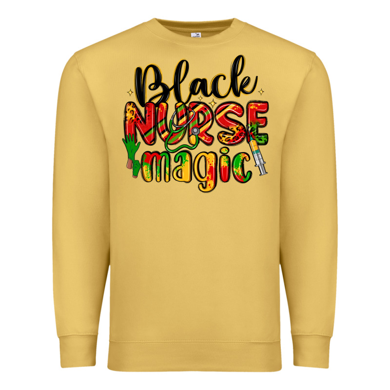 Black Nurse Magic Premium Sweatshirt by LillyAllenDesigns | Teevron