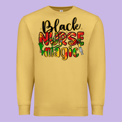 Black Nurse Magic Premium Sweatshirt Designed By Lillyallendesigns