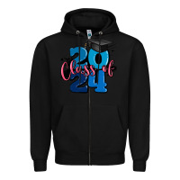 Black class of 2024 Zipper Hoodie - MaliasSmallBusiness