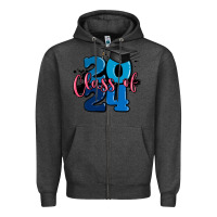Charcoal Heather class of 2024 Zipper Hoodie - MaliasSmallBusiness