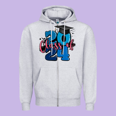 Class Of 2024 Zipper Hoodie Designed By Maliassmallbusiness