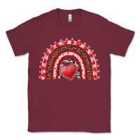Burgundy valentine's day rainbow with heart Classic Tee - AdoDesignShop