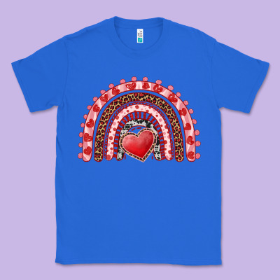 Valentine's Day Rainbow With Heart Classic Tee Designed By Adodesignshop