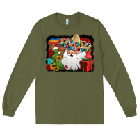 Army Green Santa Claus Spanish Christmas Long Sleeve Tee - Jasminsmagicworld