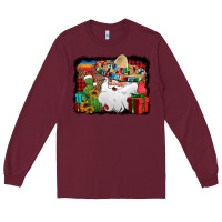 Burgundy Santa Claus Spanish Christmas Long Sleeve Tee - Jasminsmagicworld