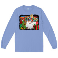 Colony Blue Santa Claus Spanish Christmas Long Sleeve Tee - Jasminsmagicworld