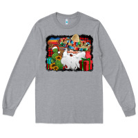 Heather Grey Santa Claus Spanish Christmas Long Sleeve Tee - Jasminsmagicworld