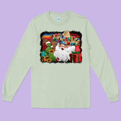 Santa Claus Spanish Christmas Long Sleeve Tee Designed By Jasminsmagicworld