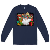Navy Santa Claus Spanish Christmas Long Sleeve Tee - Jasminsmagicworld