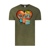 Vintage Olive teach heart Vintage Tee - JahusDesignShop