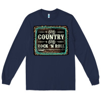 Navy a little country a little rock n roll Long Sleeve Tee - AdoDesignShop