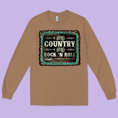 A Little Country A Little Rock N Roll Long Sleeve Tee Designed By Adodesignshop