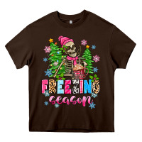 Chocolate Brown freezing season skeleton Heavy Core Tee - Zillion Design Studio
