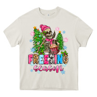 Cream freezing season skeleton Heavy Core Tee - Zillion Design Studio