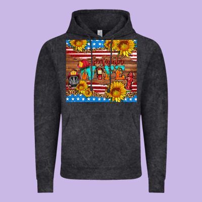 American Flag Firefighter Wife Vintage Hoodie Designed By Hra Design Shop
