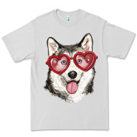 Dove Grey husky with love glasses Premium Tee - RanaPortraitStore