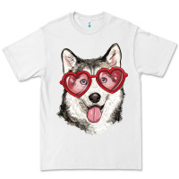 White husky with love glasses Premium Tee - RanaPortraitStore
