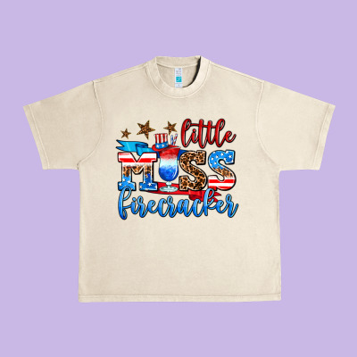 Little Miss Firecracker Urban Heavy Tee Designed By Adodesignshop