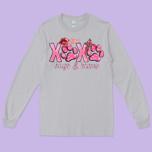 Xoxo Hugs And Kisses Paws Long Sleeve Tee Designed By Nancycooperartshop