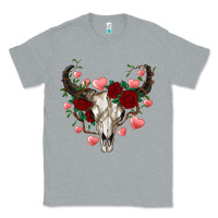 Heather Grey valentine's bull skull Classic Tee - AdoDesignShop