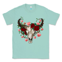 Seafoam valentine's bull skull Classic Tee - AdoDesignShop