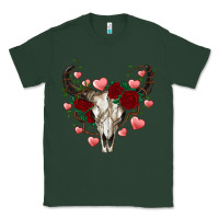 Sports Green valentine's bull skull Classic Tee - AdoDesignShop