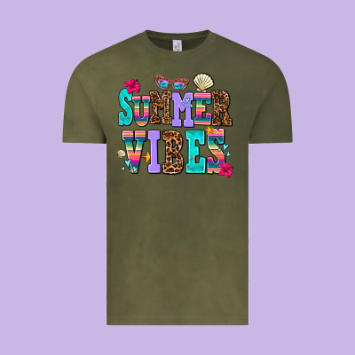 Summer Vibes Vintage Tee Designed By Adodesignshop