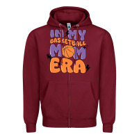 Burgundy in my basketball mom era Zipper Hoodie - MaliasSmallBusiness