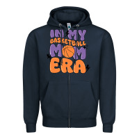 Navy in my basketball mom era Zipper Hoodie - MaliasSmallBusiness
