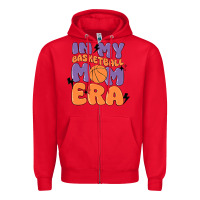 Red in my basketball mom era Zipper Hoodie - MaliasSmallBusiness