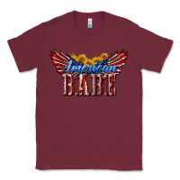 Burgundy American Babe With Sunflowers Classic Tee - LillyAllenDesigns