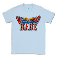 Dusty Blue American Babe With Sunflowers Classic Tee - LillyAllenDesigns