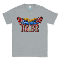Heather Grey American Babe With Sunflowers Classic Tee - LillyAllenDesigns